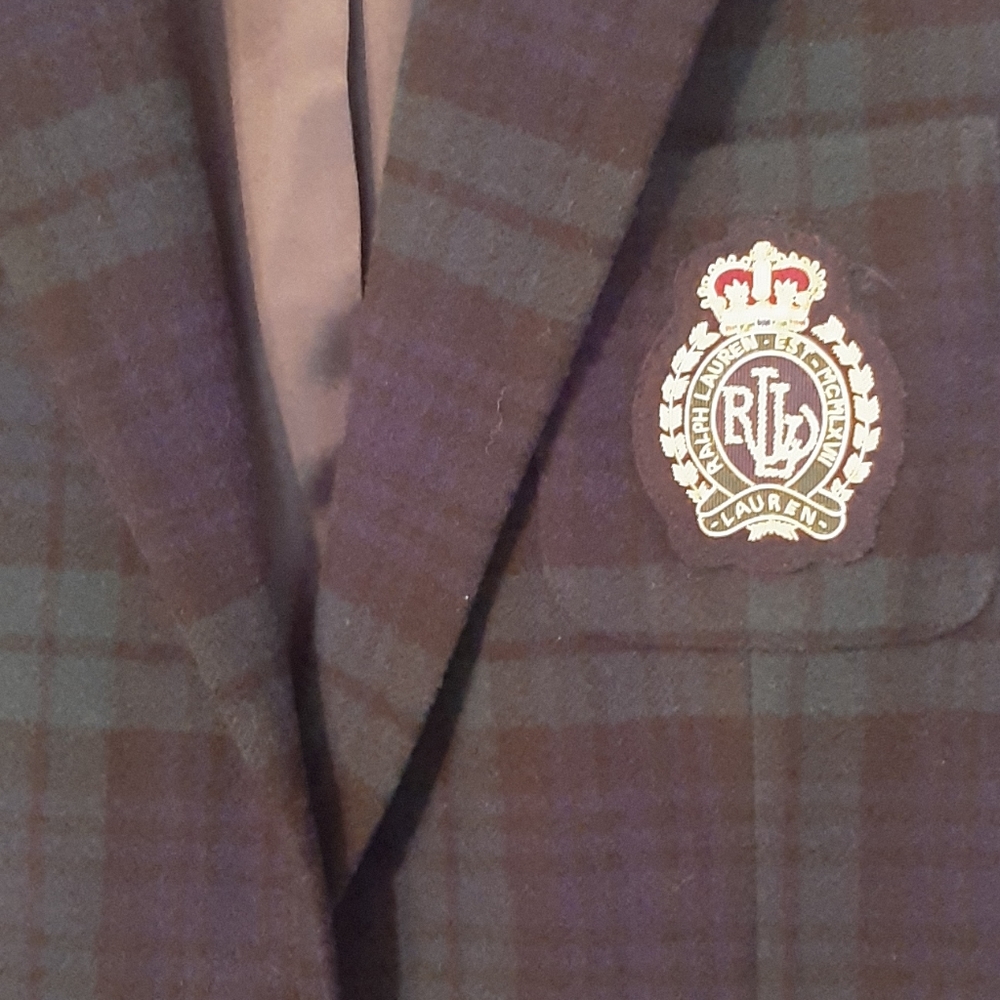 Lauren Vintage Wool Blazer Plaid Size 12/14